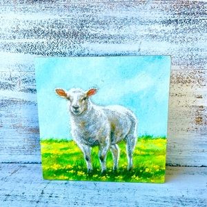*Farm Sheep Wooden Box Sign